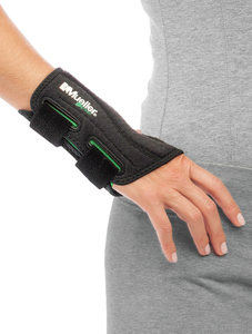 Green Fitted Wrist Brace, Right Hand, Unisex, Small/Medium- Black