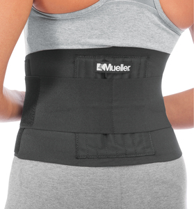 Adjustable Back Brace, Unisex, One Size Fits Most- Black
